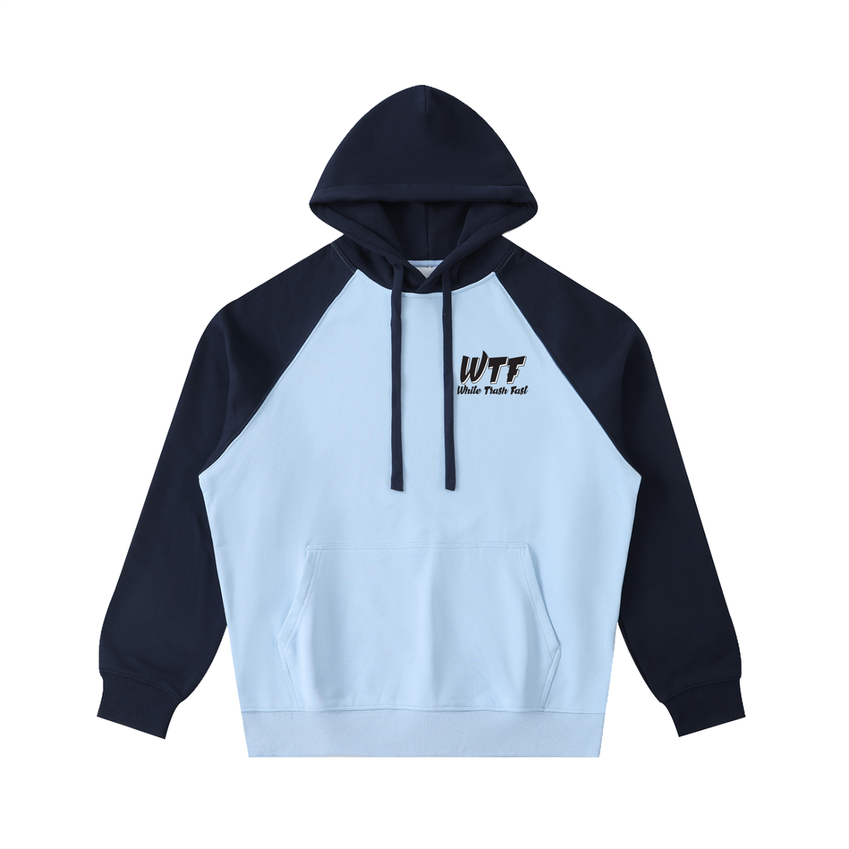 WTF Color-Block Raglan Sleeve Hoodie Unisex